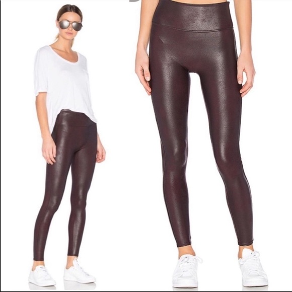 SPANX Pants - Spanx wine faux leather leggings